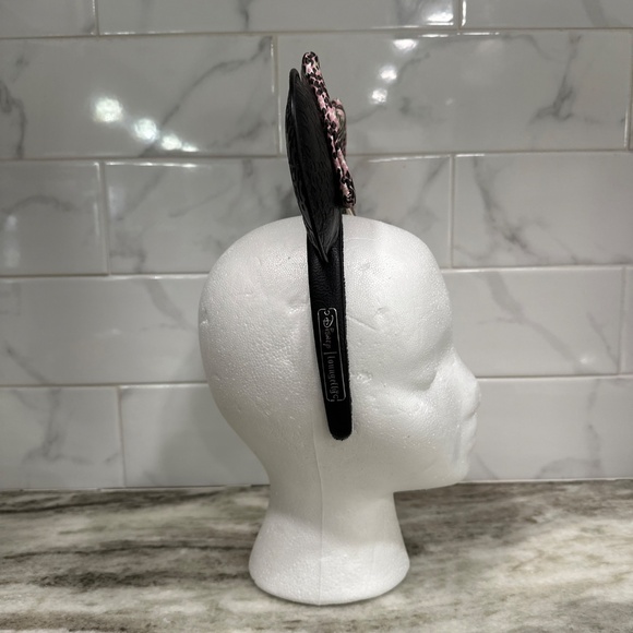 Disney Animal Kingdom Loungefly Minnie Minnie Headband Ears Pink Snakeskin NEW - Picture 5 of 13